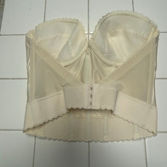 Vintage Adonna Longline Bra 34B Champagne Backless Strapless Fully Padded NEW - Picture 3 of 7